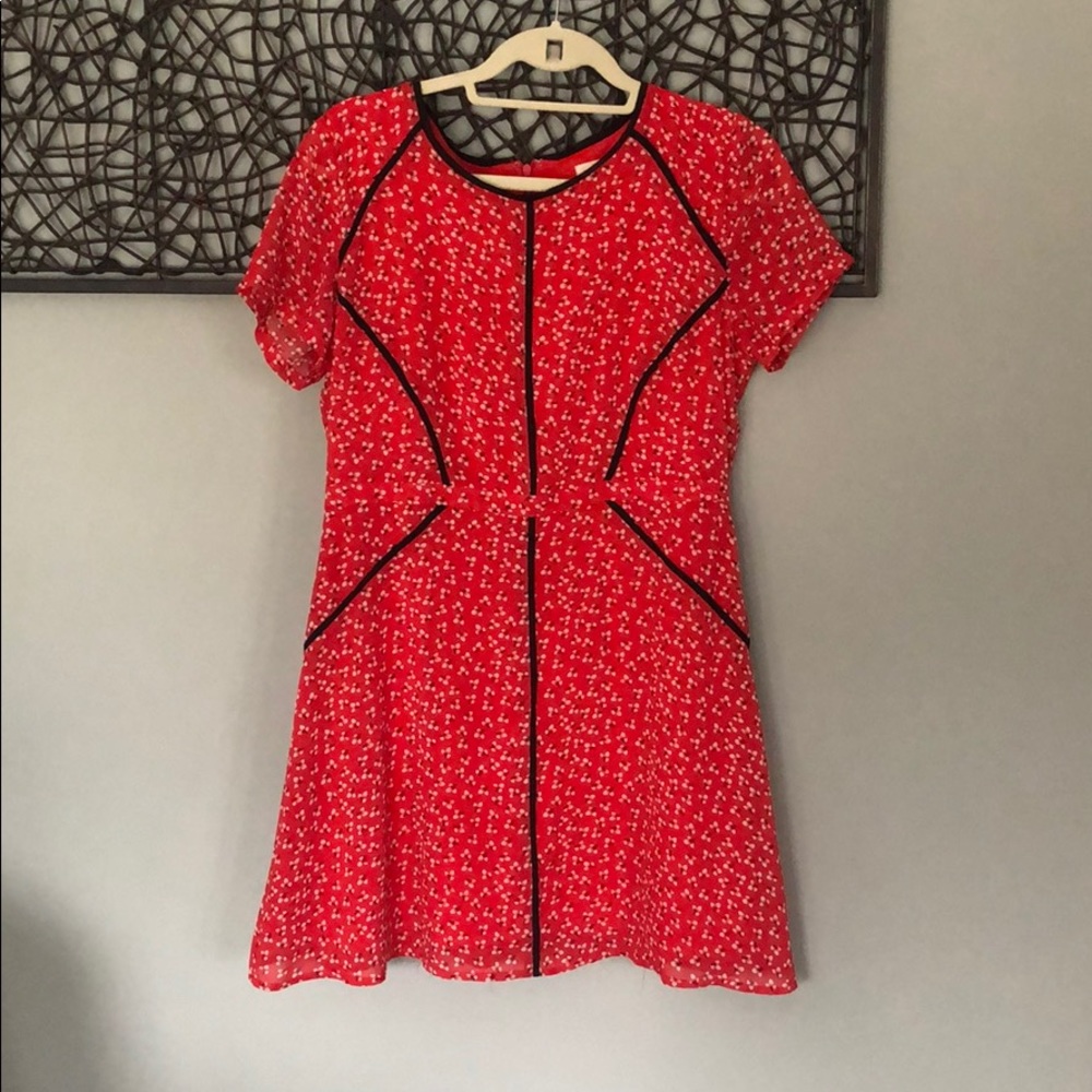 Red Mini Dress with Flowers